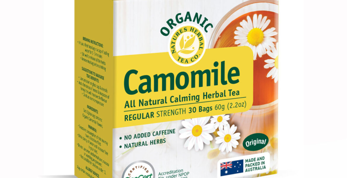 <b>Camomile</b><br>Organic<br> Calming Herbal Tea<br> 30 Bags