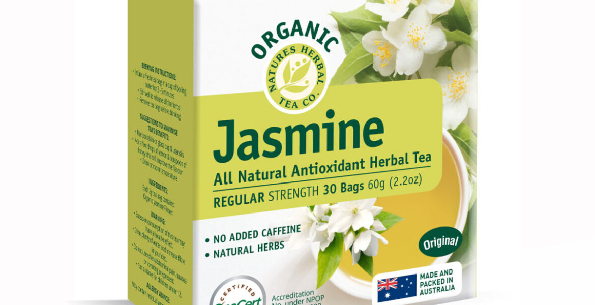 <b>Jasmine</b><br>Organic<br> Antioxidant Herbal Tea<br> 30 Bags