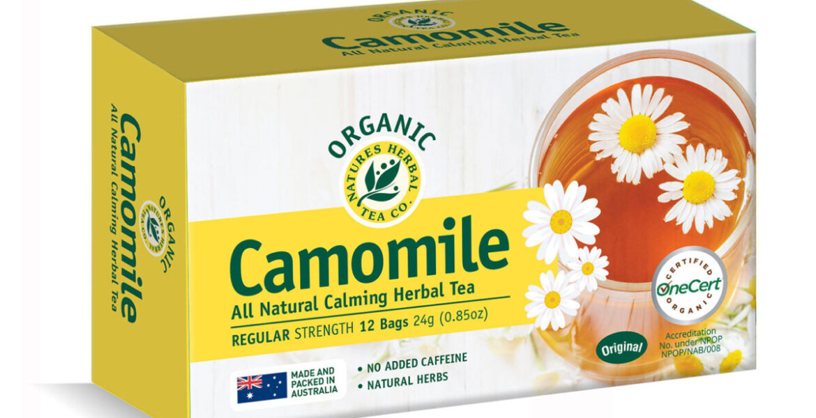 <b>Camomile</b><br>Organic<br> Calming Herbal Tea<br> 12 Bags