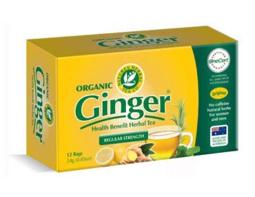 <b>Ginger</b><br>Organic <br> Health Benefit Herbal Tea <br> 12 Bags