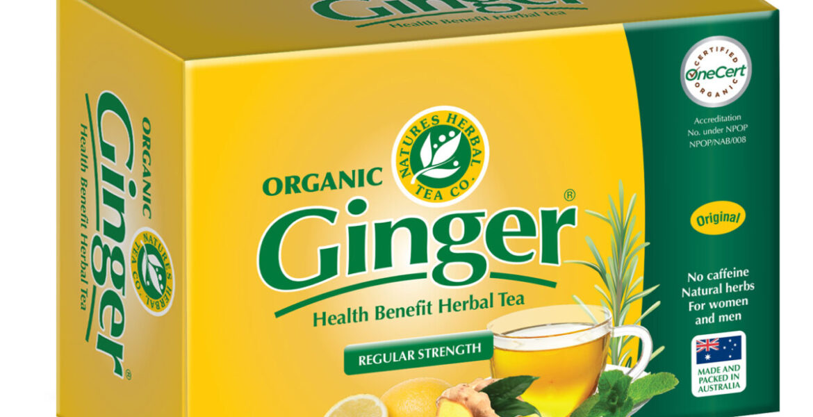 <b>Ginger</b><br>Organic <br> Health Benefit Herbal Tea <br> 36 Bags