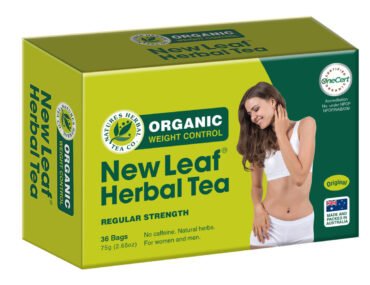 <b>New Leaf</b><br>Organic <br> Weight Control Herbal Tea <br> 36 Bags